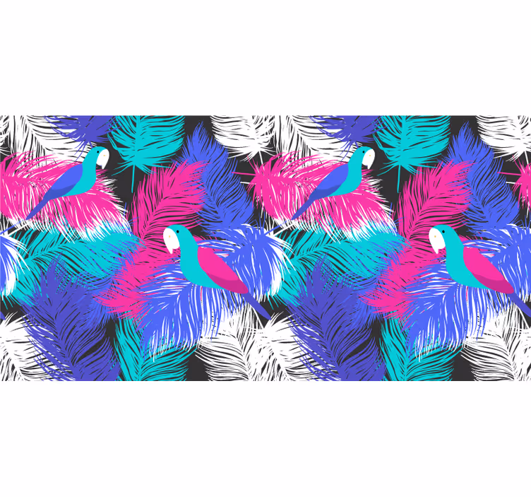 Blind bedroom parrot feathers design - TenStickers