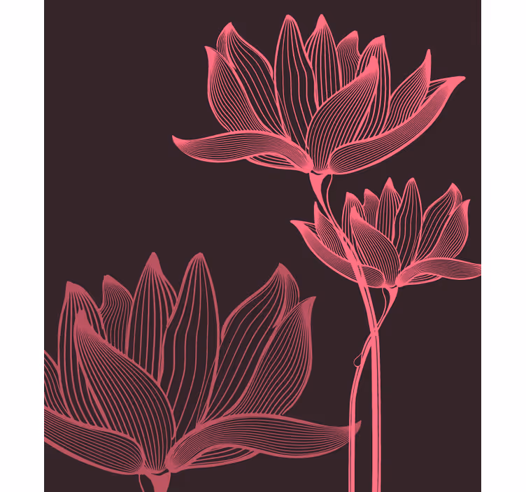 Blind bedroom lotus two flowers design - TenStickers