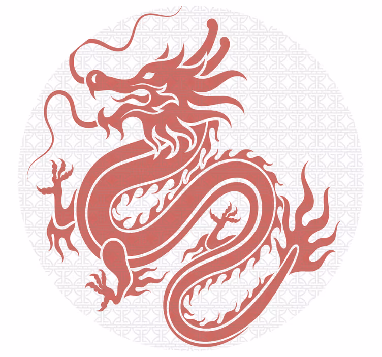 Blind bedroom with tibetan dragons on white background - TenStickers