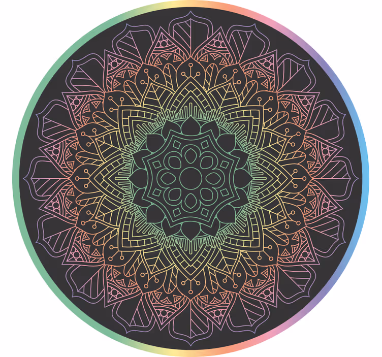 Blind bedroom rainbow mandala curtain design - TenStickers