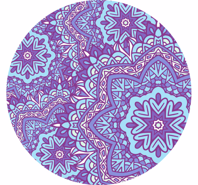 Blind bedroom in blue and purple mandala - TenStickers