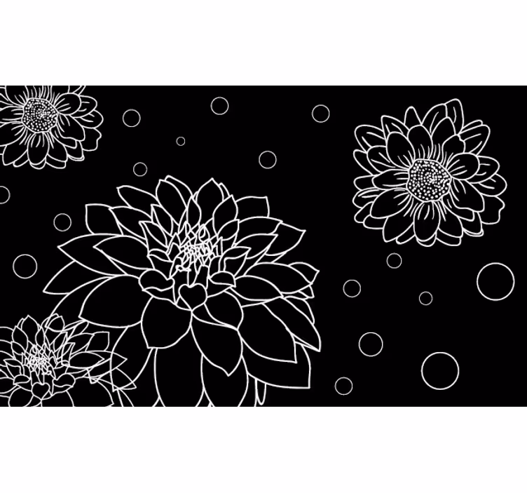 Blind bedroom abstract floral design - TenStickers