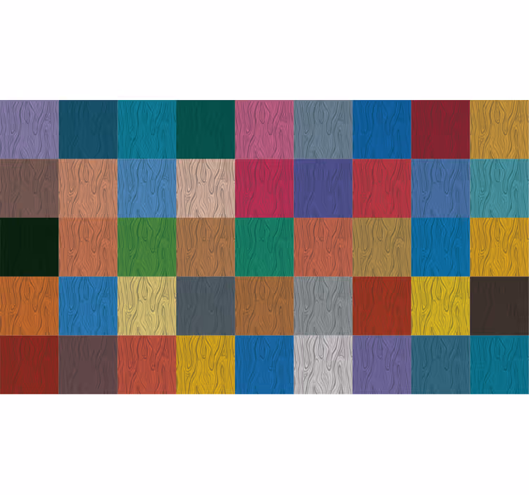 Blind bedroom vinyl rug in colorful blocks - TenStickers
