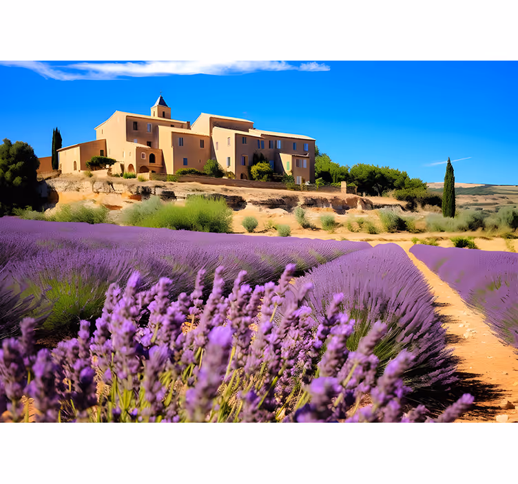 Living room blind lavender field french countryside - TenStickers