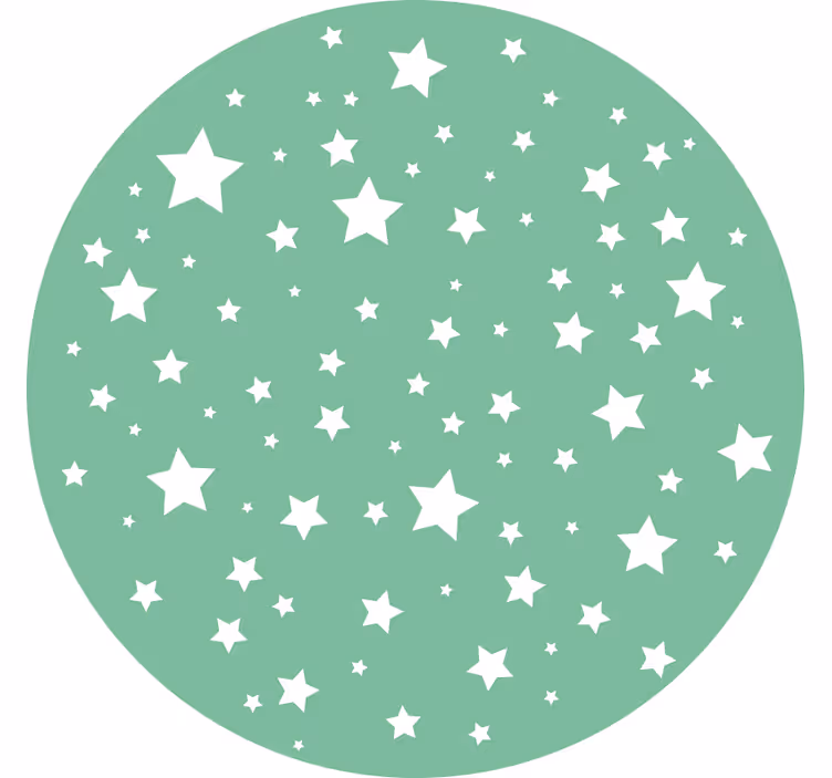 Blind children green stars round - TenStickers