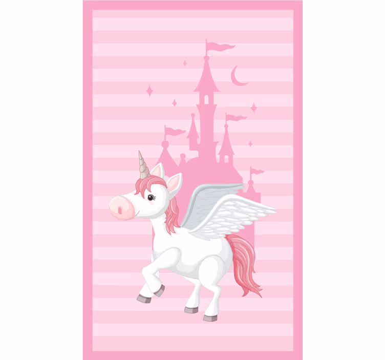Blind children unicorn with princess castle - TenStickers