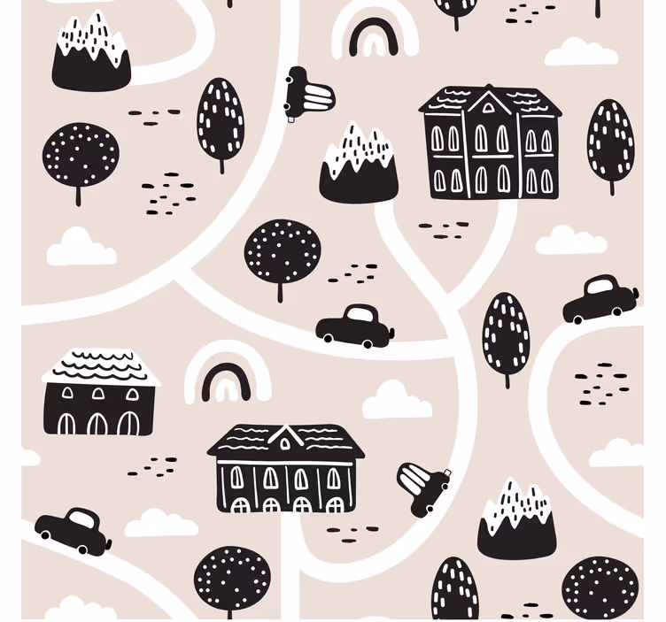 Blind children black and white pathways - TenStickers