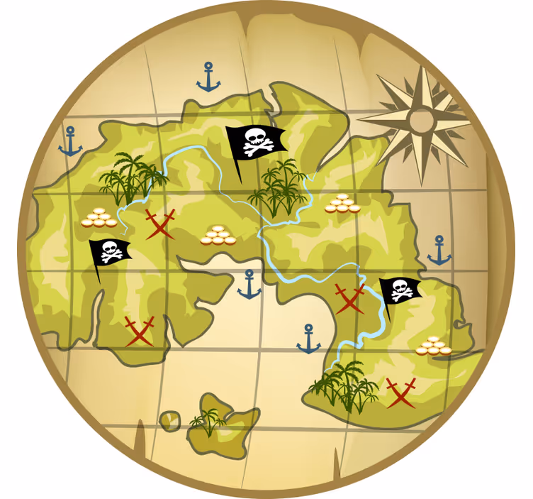 Blind children pirate treasure map - TenStickers