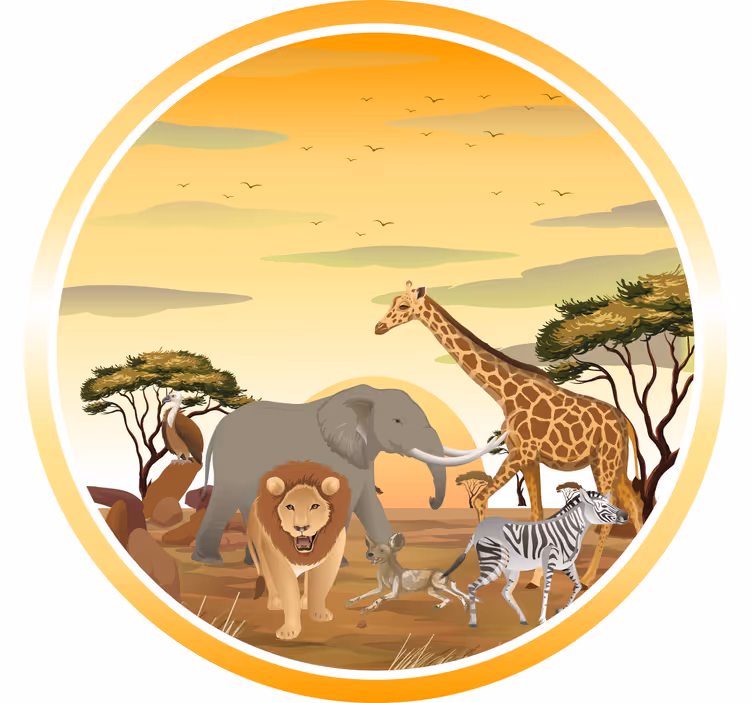 Blind children african animals and plants vinylrugs 2 - TenStickers