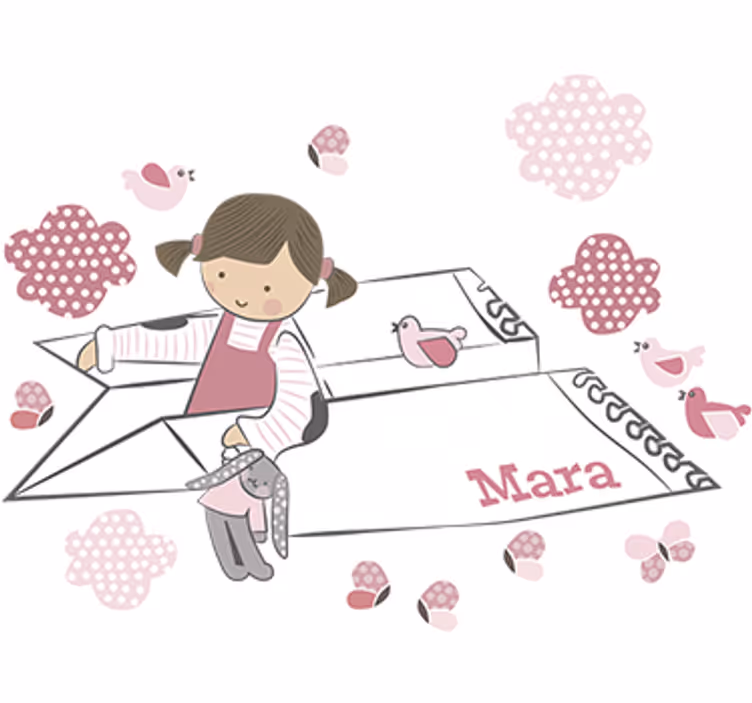 Blind children decorative vinyl girl paper airplane - TenStickers