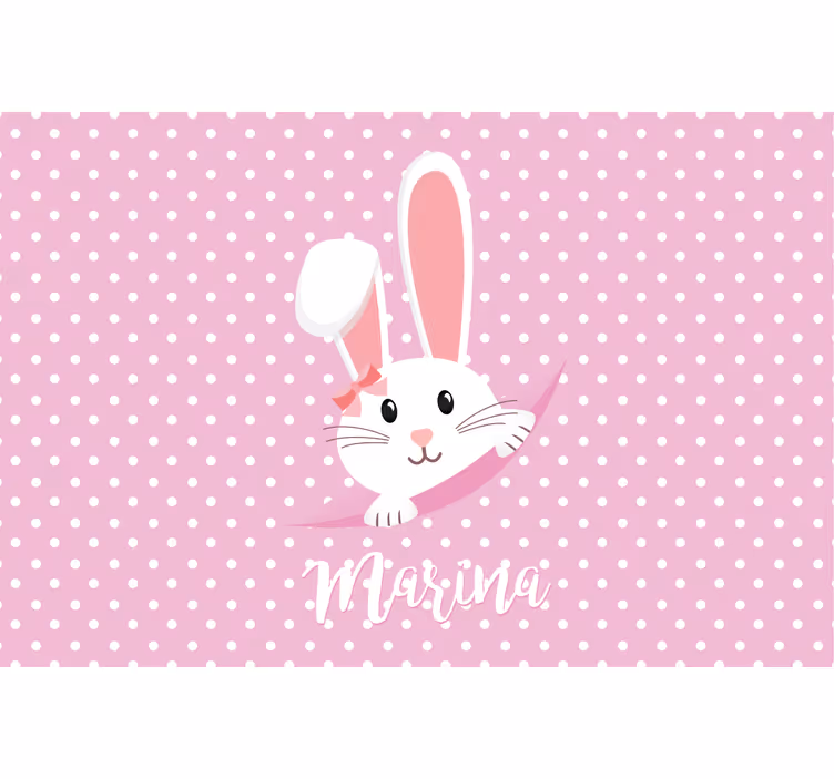 Blind children cute bunny for girl with name - TenStickers