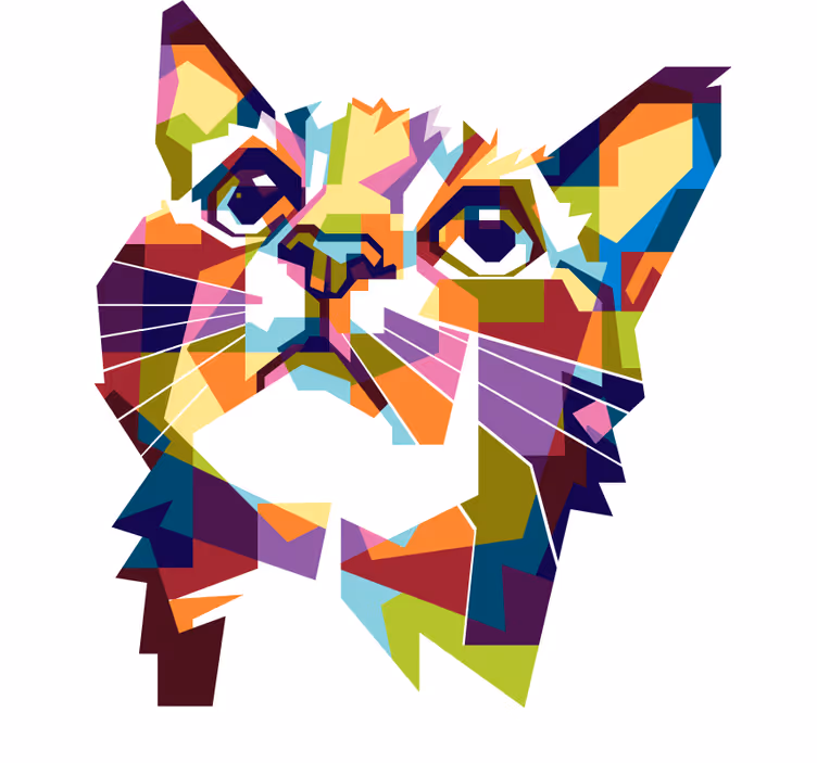 Blind teens splash colorful cat - TenStickers