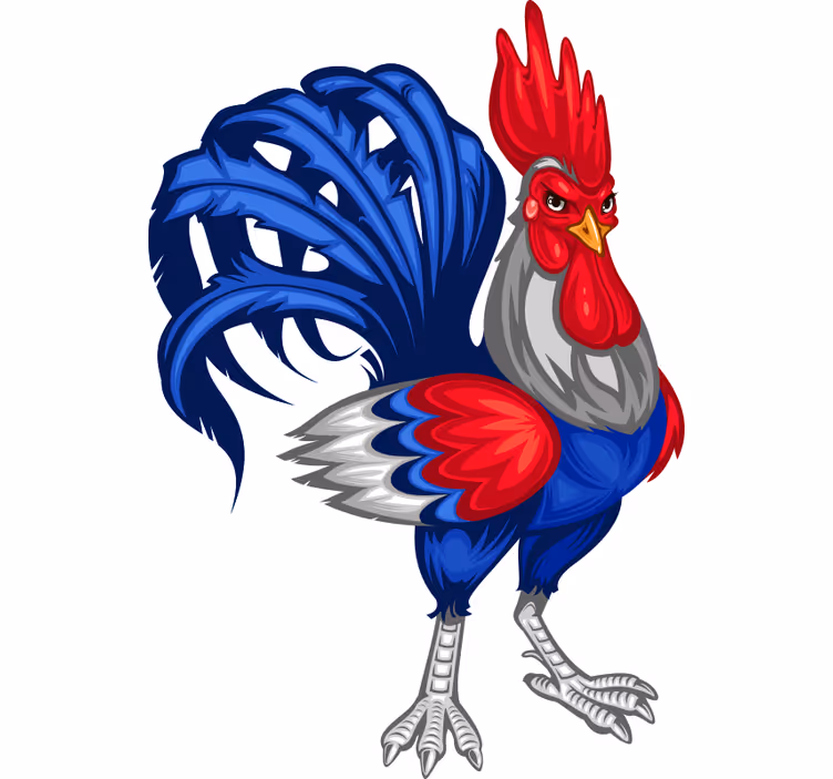 Blind teens french rooster wall decal - TenStickers