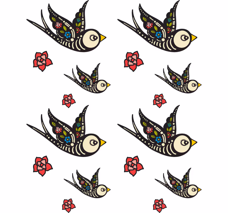 Blind teens mexican birds - TenStickers