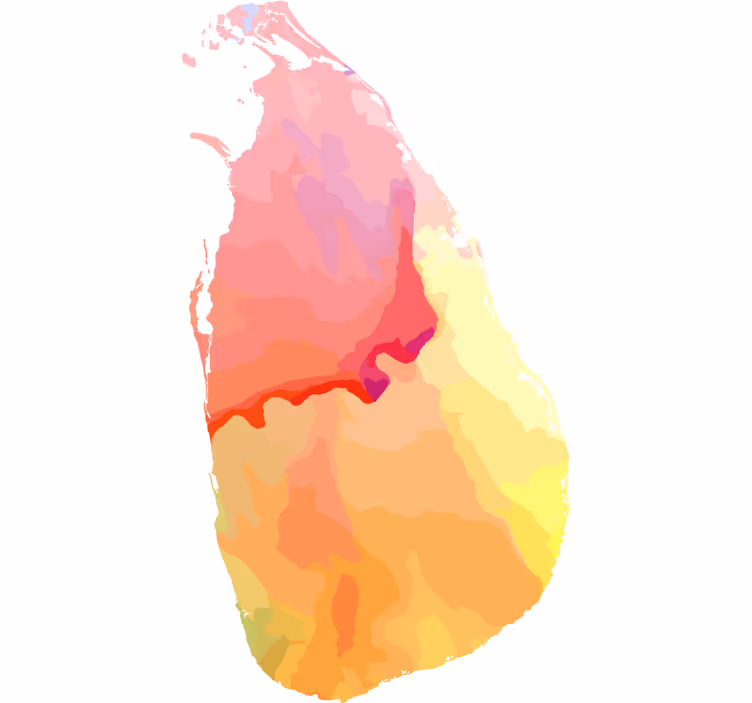 Blind teens sri lanka watercolor map - TenStickers