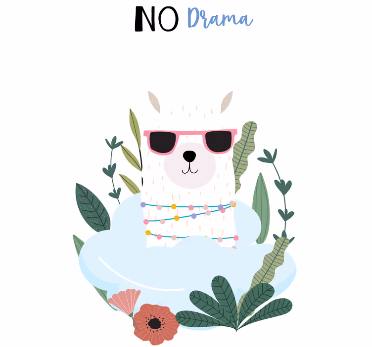 Blind teens llama no drama - TenStickers