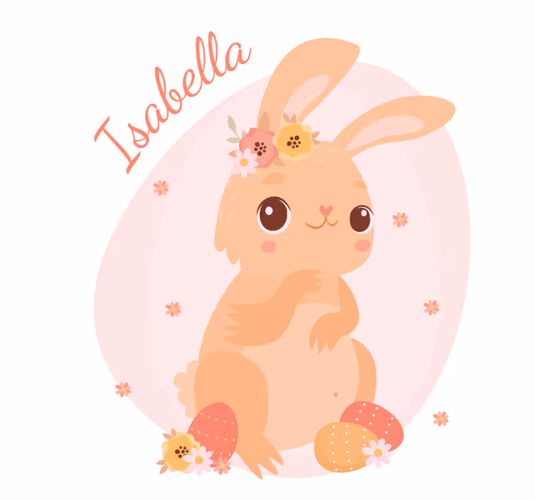 Blind teens personalized name with rabbit - TenStickers