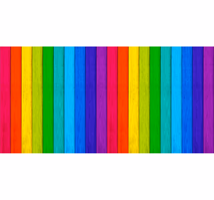Blind teens realistic rainbow wooden background - TenStickers