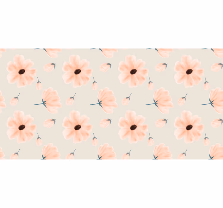 Blind beige big floral watercolor pattern - TenStickers
