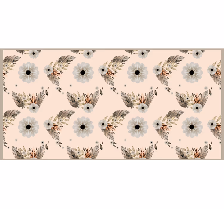Blind beige pink and black pastel floral pattern - TenStickers