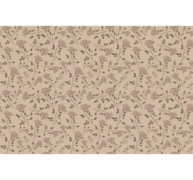 Blind beige with brown vintage rose pattern - TenStickers