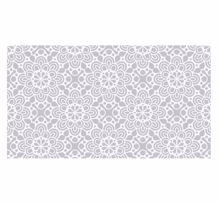 White window blind with grey floral patterns rug - TenStickers