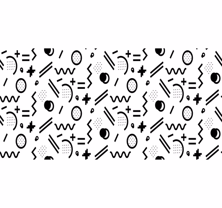 White window blind with nordic pattern in black and white - TenStickers