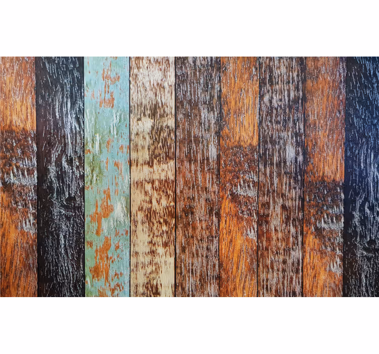 Bathroom blind with wooden tiles design - TenStickers