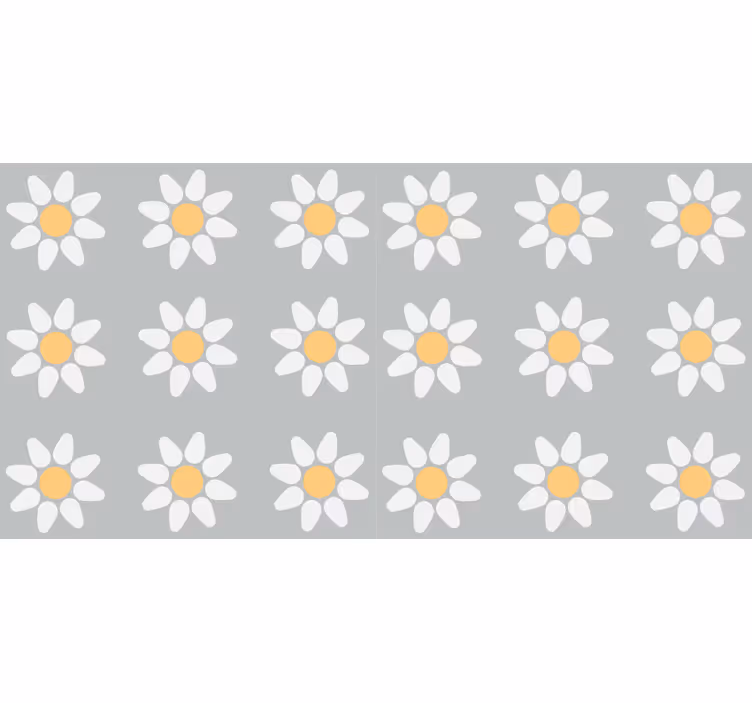 Floral roller blind with daisy design - TenStickers