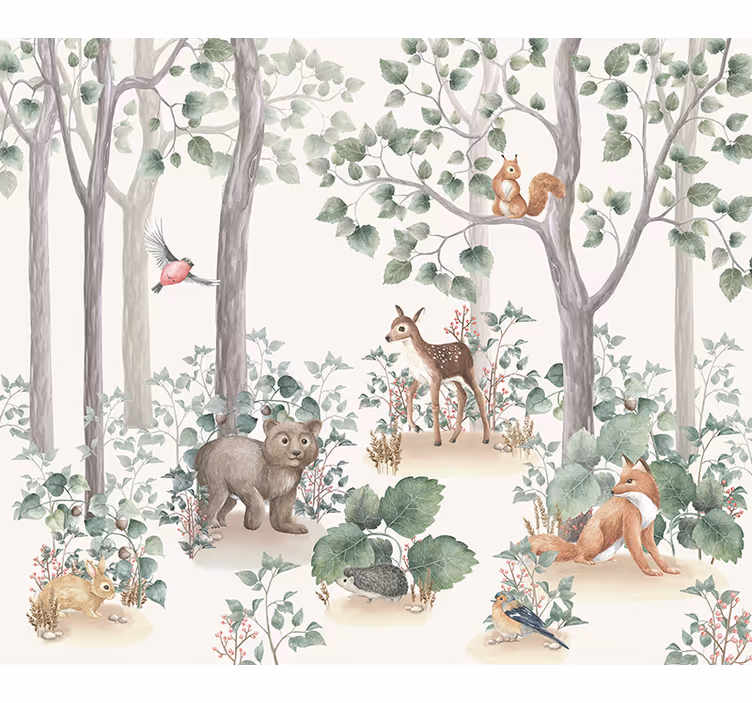 Nursery roller blind woodland animals - TenStickers