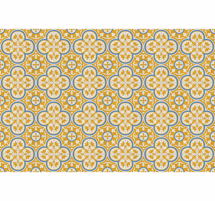 Retro roller blind in yellow hydraulic tile - TenStickers