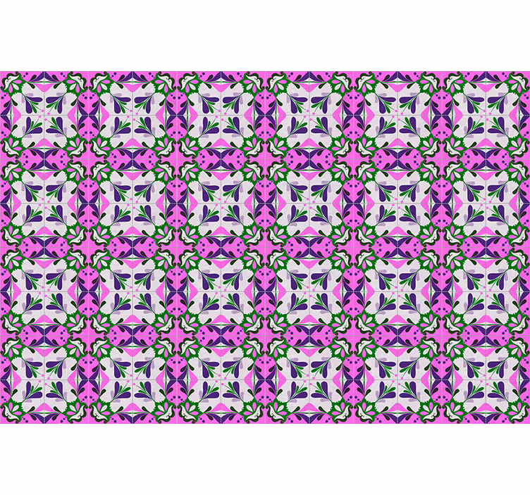 Retro roller blind pink hydraulic tile - TenStickers