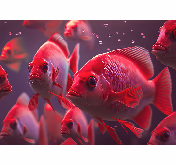 Animals blind red fish tank - TenStickers