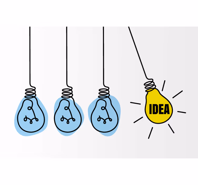 Light bulb idea roller blind office - TenStickers
