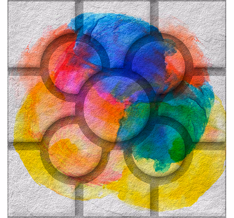 Retro roller blind colorful bilbao street tiles - TenStickers