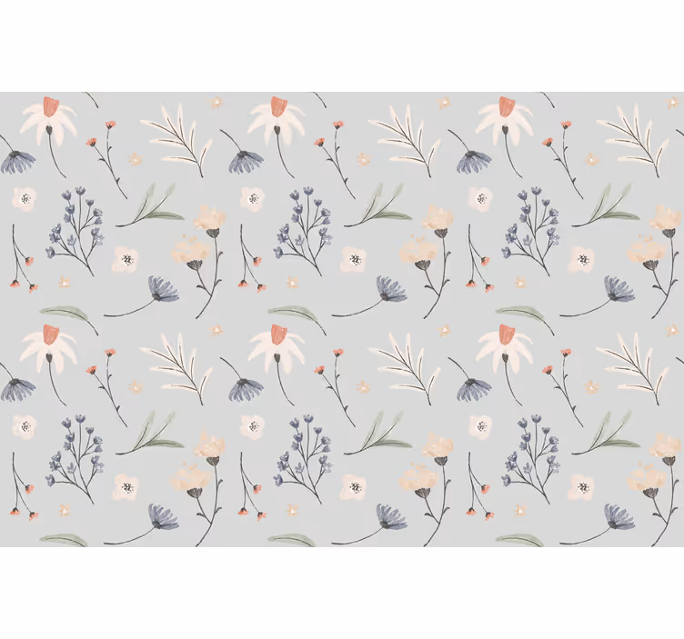 Blind grey gray floral hamptons pattern - TenStickers