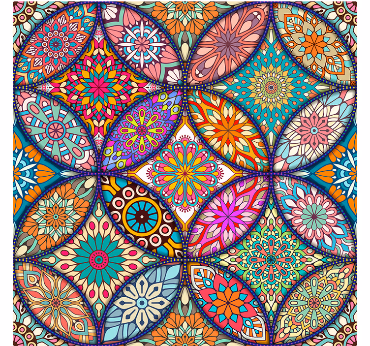Bathroom blind colorful mandalas - TenStickers