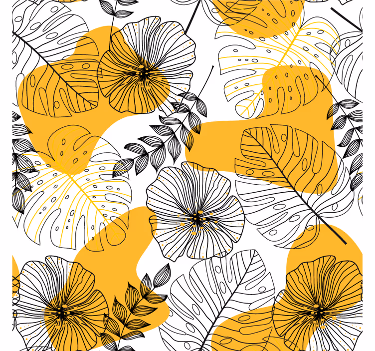 Nordic style tropical plant bathroom blind - TenStickers
