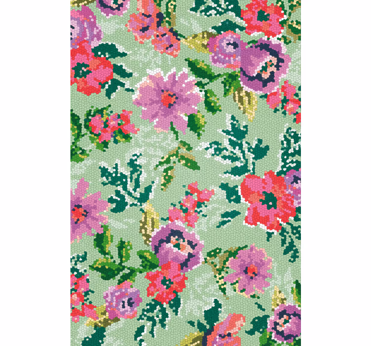 Bathroom blind diverse floral mosaic - TenStickers