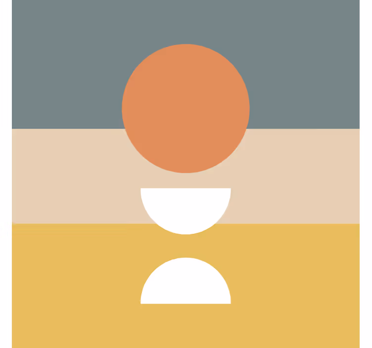 Roller blind office abstract art with circle flags - TenStickers