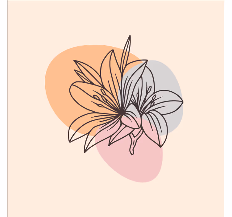 Roller blind office cute flower minimalist design - TenStickers