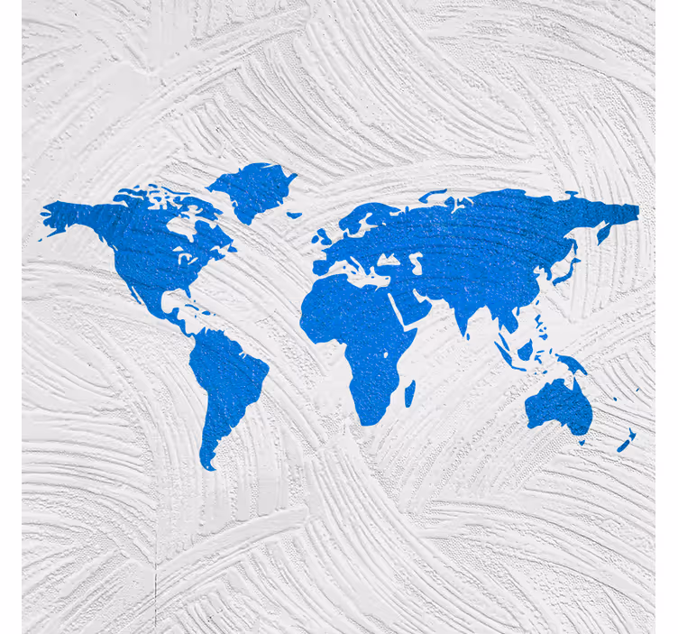 Roller blind office blue world map - TenStickers