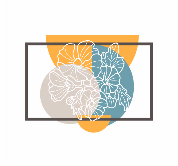 Roller blind office cute minimalist floral design - TenStickers