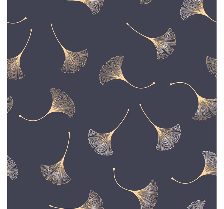 Roller blind office ginkgo leaf navy and gold - TenStickers