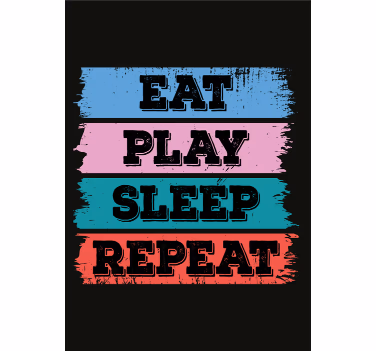 Blind teens play eat sleep - TenStickers