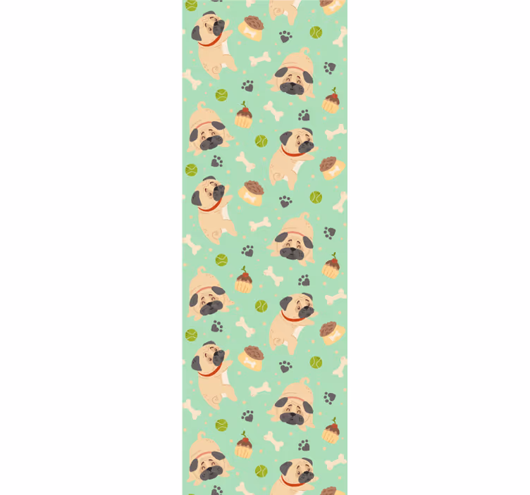 Fun blind fat bulldog with a bone - TenStickers