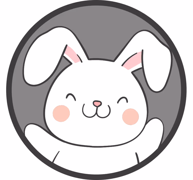 Fun blind nordic gray rabbit - TenStickers