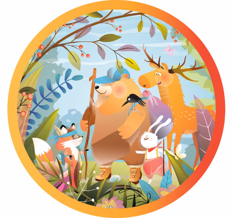 Fun blind with woodland animal friends - TenStickers