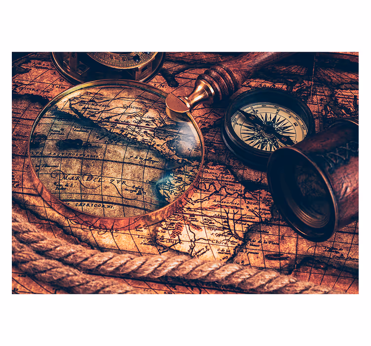 Brown paint world map roller blind - TenStickers