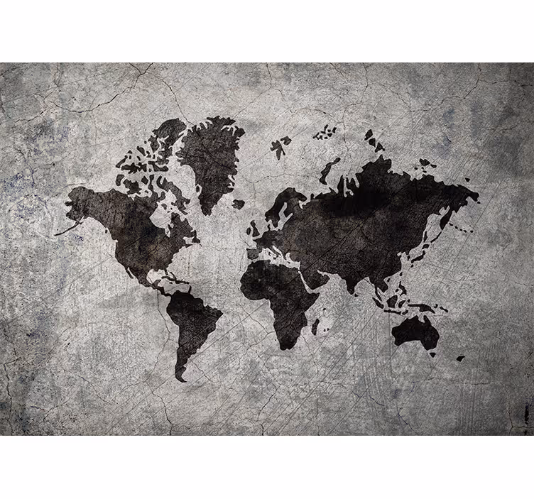 World map roller blind industrial style map - TenStickers